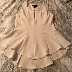 Off-White Textured Formal Tank